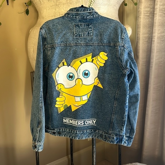 Members Only Jackets & Blazers - Members only x Nickelodeon SpongeBob Jean jacket
